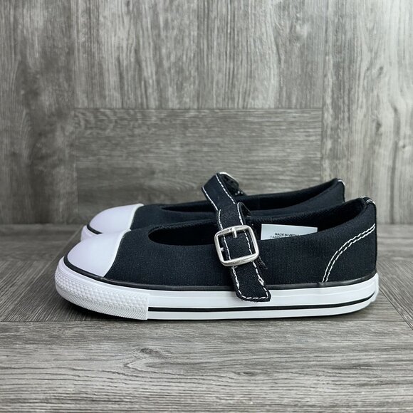 Converse CTAS Dainty Mary Jane Toddler size 8 Black White Shoes - Picture 6 of 9